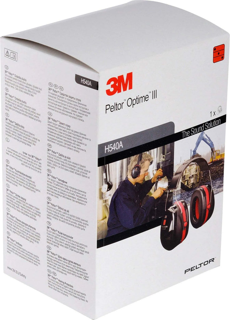 3M Peltor Optime III H540A - H54001, Casque anti bruit, Protection auditive de travail, SNR = 35 dB, Travaux de voirie, Chantiers, Aéroports, Noir, Taille unique