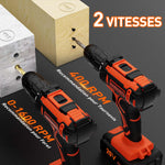 Perceuse Visseuse Sans Fil 20V – 2 Batteries 2.0Ah, 42Nm, 25+1 Réglages, 24 Accessoires