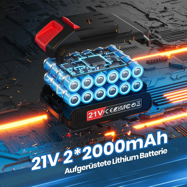 Perceuse Visseuse Sans Fil 20V – 2 Batteries 2.0Ah, 42Nm, 25+1 Réglages, 24 Accessoires