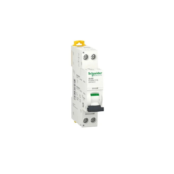 Disjoncteur Modulaire Schneider Acti9 iC40N - 1P+N - 16A - Courbe C