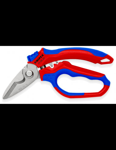 CISEAUX D'ELECTRICIEN PROFESSIONNELS AVEC DEUX ZONES DE SERTISSAGE (0.6 A 6MM2 ET 10 A 25MM2) POUR COUPE DE PRECISION