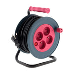 ENROULEUR 15M avec 4 prises 2P+T - Câble H05VV-F 3G1 mm, 2300W Déroulé