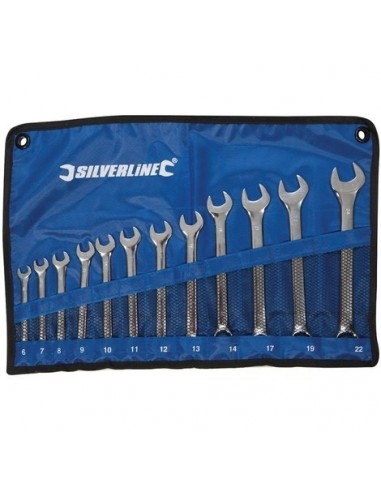 JEU DE CLÉS MIXTES 12 PIÈCES 6-22mm - Chrome Vanadium Haute Résistance