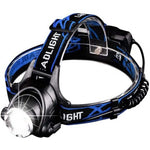 LAMPE FRONTALE RECHARGEABLE 1 LED T6 - Puissante, Zoomable et Confortable