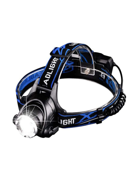 LAMPE FRONTALE RECHARGEABLE 1 LED T6 - Puissante, Zoomable et Confortable